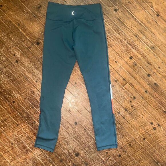 Zyia teal angle color block light n tight 7/8 Athleisure 4 leggings - Picture 5 of 5